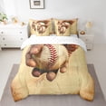 thumbnail image 2 of Baseball King Comforter Set 7 Pieces Bed in a Bag 3D Retro Softball King Bedding Comforter Sets,Grunge Vintage European Sports Ball Game Comforter with Fitted Sheets,Flat Sheets,Pillowcases & Shams, 2 of 5