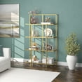 thumbnail image 4 of Evelyn&Zoe Ingels 62" Tall Rectangular Bookcase, Brass, 4 of 8