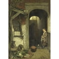 thumbnail image 3 of Jacob Maris 14x18 Black Modern Framed Museum Art Print Titled - Small Courtyard (1862), 3 of 5