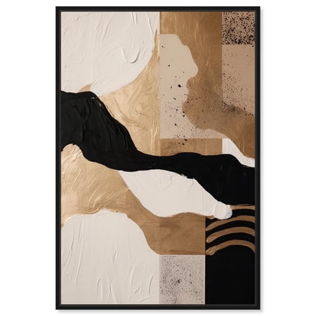 Glam Conditions Canvas Modern Neutral Wall Art by Art Remedy, Black Frame, 36" x 54"