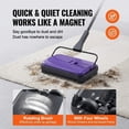 thumbnail image 2 of Manual Carpet Sweeper with 300ml Easy-Empty Dustbin, 6.7" Cleaning Width Floor Sweeper, Purple, 2 of 5