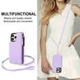 thumbnail image 5 of Wallet Case for Apple iPhone 13 Pro, with Crossbody Shoulder Strap & Hand Wrist Cards Holder Zipper Pocket Stand Feature Full Protective Shockpoof Phone Case for iPhone 13 Pro, Lightpurple, 5 of 7