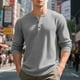 thumbnail image 4 of pstuiky camisas de hombre de manga larga, Camiseta informal de manga larga con cuello redondo y botones para hombre, color liso, transpirable y a la moda salir tops xl, 4 of 9