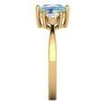 thumbnail image 3 of Clara Pucci 14K Yellow Gold 2.32ct BlueMoissanite Three-Stone Ring, 3 of 8