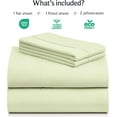 thumbnail image 4 of LuxClub 4 PC Sheet Set Bed Sheets Deep Pockets 18" Eco Friendly Wrinkle Free Cooling Machine Washable Hotel Bedding Silky Soft - Lime, King, 4 of 8