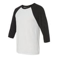 thumbnail image 1 of Raglán de béisbol de manga de tres cuartos unisex - carbón vegetal / mancha blanca - medio Bella Camiseta de manga corta, 1 of 1