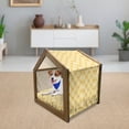thumbnail image 3 of Quatrefoil Pet House, Age-Old Trellis Pattern in the Shades of Yellow Historical Eastern, Outdoor & Indoor Portable Dog Kennel with Pillow and Cover, 5 Sizes, Marigold Mustard White, by Ambesonne, 3 of 5