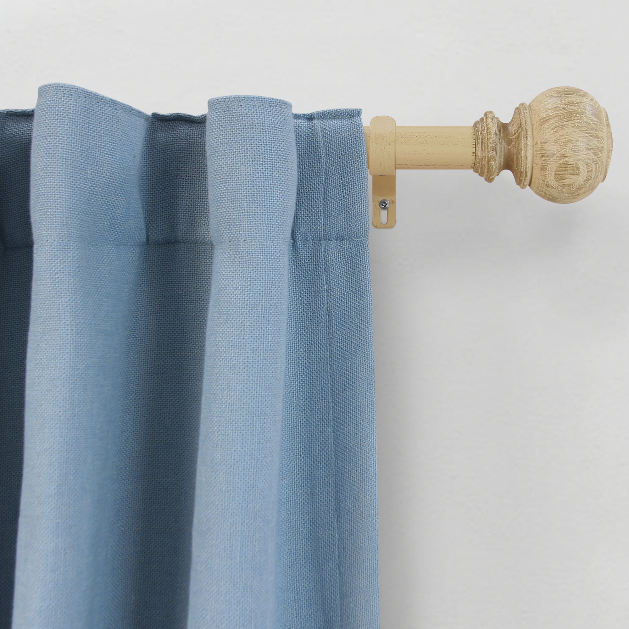 Better Homes & Gardens 1 in. Natural Wood Poly Single Curtain Rod, 120-180"