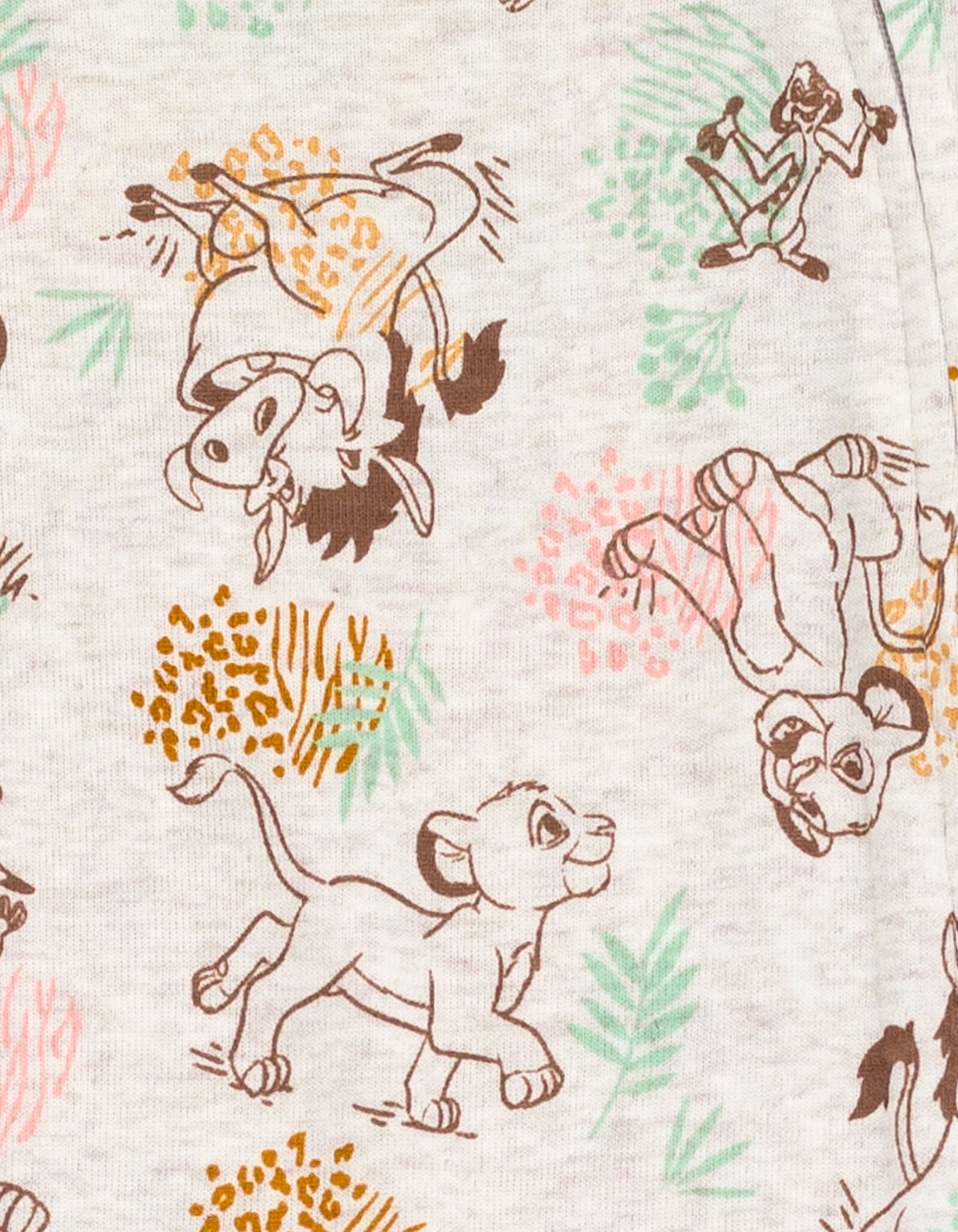 Disney Lion King Baby Girls' 2-Pack Footed Sleep N' Play Coveralls Lion Pink Oatmeal
