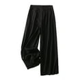 thumbnail image 6 of YUGYXL Plus Size Wide Leg Pants for Women Summer Elastic High Waist Loose Palazzo Pants Beach Holiday Long Pants with Pockets Black M, 6 of 6