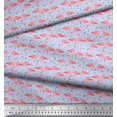 thumbnail image 2 of Soimoi Poly Georgette Fabric Grass & Flamingo Bird Printed Fabric 1 Yard 52 Inch Wide, 2 of 3