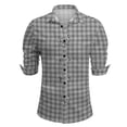 thumbnail image 2 of AZoiNM Men's Printed Long Sleeve Casual Shirt Button Down Collar Thin Comfort Fit, 2 of 10