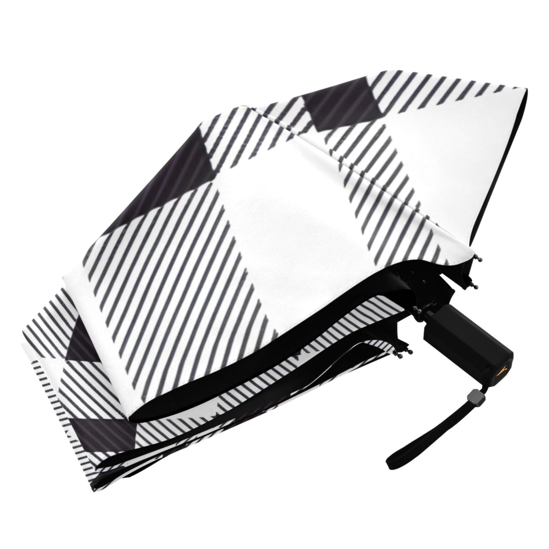 ALAZA Buffalo Checkered Grid UPF 50+ Compact Folding Umbrella for Rain Travel Umbrella Packable