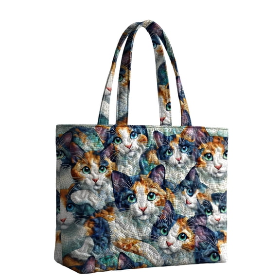 jowamay Quilted Tote Bag for Women Animal Retro Small Pouch Lightweight Portable Grocery Large Shoulder Tote Bag for Shopping Work