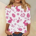 thumbnail image 2 of Summer Blouses for Women Dressy,Womens Easter Shirts Funny Bunny Rabbit Graphic T-Shirt 3/4 Sleeve Happy Easter Holiday Tee Tops 2026, 2 of 5