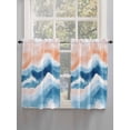 thumbnail image 3 of Orange Navy Blue Ombre Tier Curtains 45 Inches Long, Abstract Beach Waves Gradient Window Treatment Curtain Drapes, Small Curtain Drapes for Bathroom Laundry Room, 27.5"x45", 2 Panels, 3 of 7