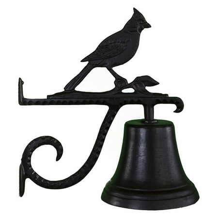 Cast Bell with Black Cardinal Ornament