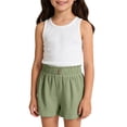 thumbnail image 1 of LIJCC Girls Ruffled Casual Shorts Summer Solid Color Wide Leg Shorts Loose Casual Elastic Waist Versatile Shorts, 1 of 7