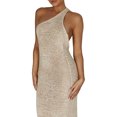 thumbnail image 4 of Diconna Robe d'Été Midi Femmes une Épaule Sans Manches en Tricot Couleur Unie Robe Cocktail Robe de Soirée, 4 of 6