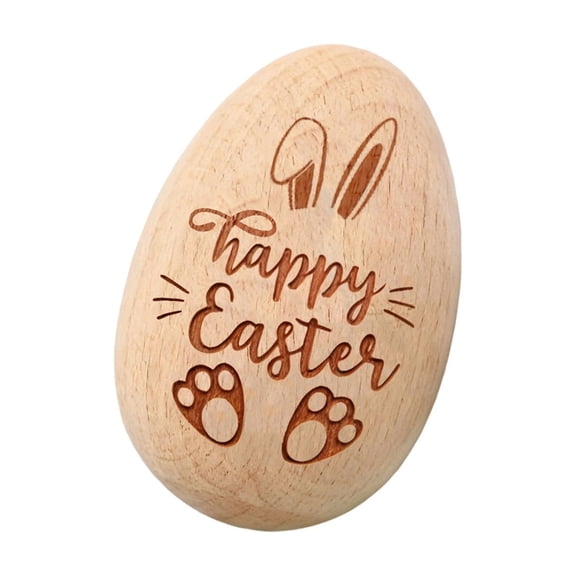 SLYNSHome Wooden Fake Eggs Easter Carving Faux Eggs for Easter DIY Crafts Wood Egg Spring Decor