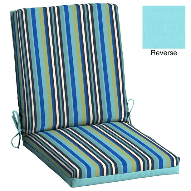 Mainstays Outdoor Chair Cushion Blue Green 20 X Painted Stripe Com - Black White Striped Patio Chair Cushions