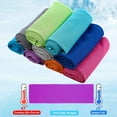 thumbnail image 3 of Cooling Towels for Neck and Face, 1 Pack 35"x12" Soft Breathable Yoga Towels with Rectangular Silicone and Buckle Ice Towels Towels for Sport, Camping, Running, Gym, Travel MO01 (Purple), 3 of 5
