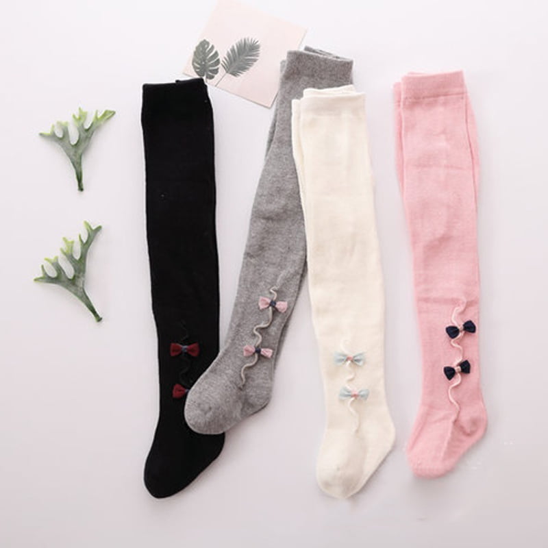 Toddler Baby Girl Stockings Princess Winter Warm Knit Socks Cotton Bow ...