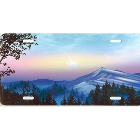 Mountains Full Color License Plate Free Names on this