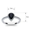 thumbnail image 5 of SuperJeweler 1 Carat Pear Shape Created Sapphire and Halo Diamond Ring In Sterling Silver For Women, 5 of 6