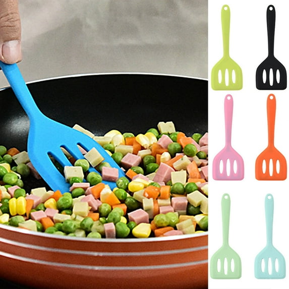 Dream Lifestyle Silicone Slotted Spatula, Non-stick Thin Slotted Spatula Heat Resistant Kitchen Silicone Turners for Cooking Flipping Eggs Burgers Crepes Pancakes Fish and More