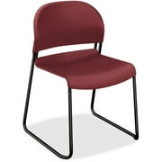 Hon Gueststacker 4031 Armless Guest Reception Waiting Room Chair - Polymer Burgundy Seat - Back - Steel Black Frame - 21" X 21.5" X 31" Overall Dimension (403162T)