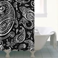 thumbnail image 4 of Black Paisley Pattern Shower Curtain 84"x72" ,Bathroom Decorative Shower Curtains Set with 12 Hooks,Modern Waterproof Washable Shower Curtain, 4 of 6