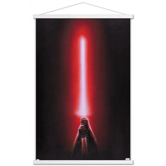 Star Wars: Original Trilogy - Red Lightsaber Wall Poster with Wooden Magnetic Frame, 22.375" x 34"