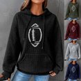 thumbnail image 4 of EQWLJWE Chandail à Capuche de Football pour Femmes 2023 Liquidation Manches Longues Col Rond Chandail en Molleton Tricot Ample Confortable Hauts Saison de Football Imprimé Lettre Léger Chandail d'Entraînement avec Poche Kangourou Hauts d'Entraînement pour Femmes, 4 of 4