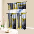 thumbnail image 6 of Grey and Yellow Kitchen Curtains Tiers and Valances Set 3 Piece for Windows Modern Abstract Art Kitchen Window Curtains Set,Black Contemporary Trendy Valances for Living Room(36" Tiers Set), 6 of 6
