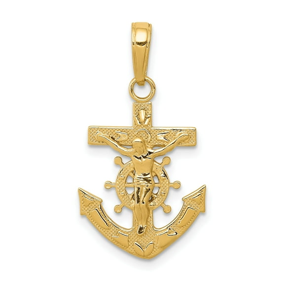14k Mariners Crucifix Pendant in 14k Yellow Gold