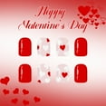thumbnail image 4 of WE-POLUJ 24Pieces Glossy Press On Nail Valentines Theme Square Short Fake Nail With Romantics Heart Patterns, 4 of 8