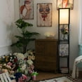 thumbnail image 2 of Modern Accent Light Wooden Floor Lamp W/Storage Shelves for home décor, 2 of 7