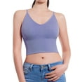 thumbnail image 6 of Made by Olivia Women's Seamless Padded Workout Sports Bra Cami Cropped Yoga Tank Top with Adjustable Straps, 6 of 7