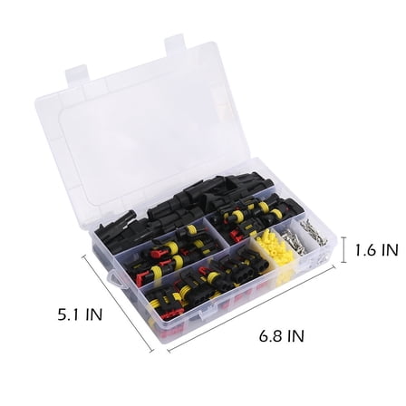 26Sets 1-4 Pin Way Car Sealed Waterproof Electrical Wire Connector Plug Kit Car Accessories