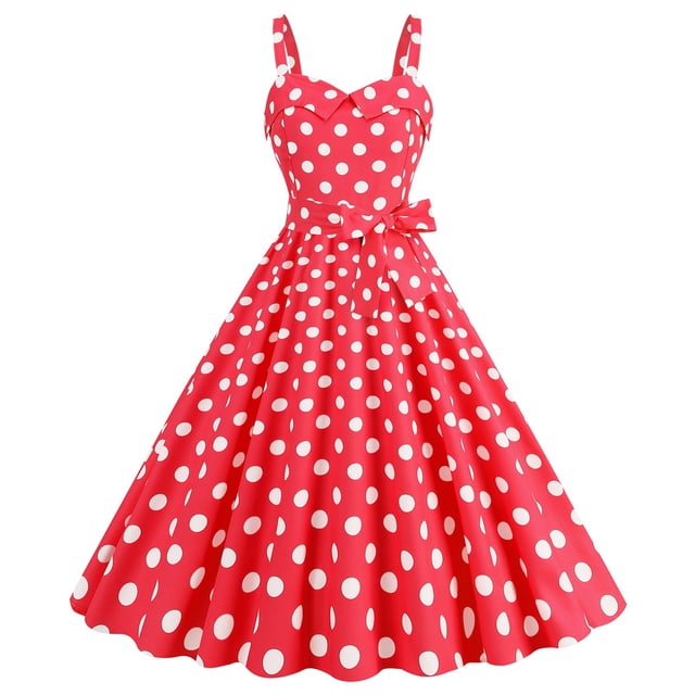WILLBEST Vestidos de Lino para Mujer, sin Mangas, Cuello En V, Estampado de Lunares A Cuadros, Vestido Vintage de Retazos, Vestidos de Fiesta con Cremallera y Vuelo Mediana