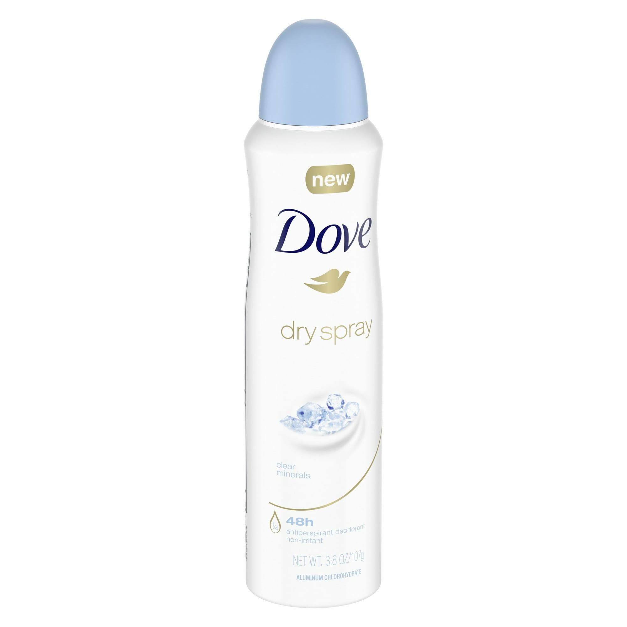 Dove Dry Spray Antiperspirant Deodorant For Women Clear Minerals 3.8 oz - 2 Pack