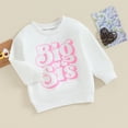 thumbnail image 2 of Bagilaanoe Toddler Baby Girl Casual Sweatshirt Long Sleeve Letter Print Pullover 3M 6M 12M 18M 24M 3T Kids Fall Loose Tee Tops, 2 of 7