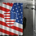 thumbnail image 4 of LSLJS Stall Shower Curtain American Flag Pattern With Stars And Translucent stripes 39*71" With 12 Hooks Waterproof Fabric Modern Hotel Quality Universal For All Seasons In Bath Bathtubs Spa, 4 of 5