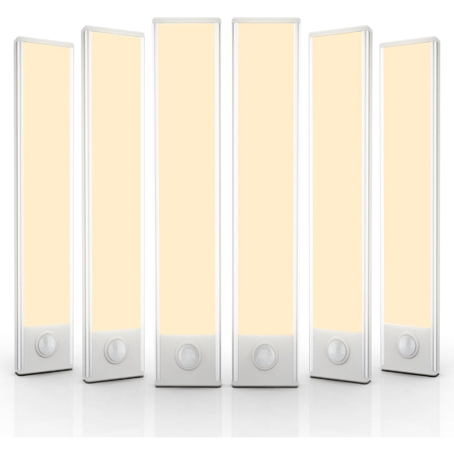 6 Pack Under Cabinet Lights Wireless, 40 LED Motion Sensor Light Indoor Rechargeable Magnetic Closet Lights Battery Operated, Under Counter Lights for Kitchen, Wardrobe, Stairs, Warm Light
