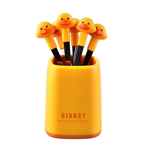 Ksruee 6pcs Animal Food Picks for Kids Cute Cartoon Duck Toothpicks for