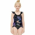 thumbnail image 3 of Solo Leveling Girls Swimsuit Ruffle One-piece Beachwear Kids Cute Swimwear Summer Bathing Suit 9-11Y(140cm), 3 of 8