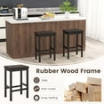 thumbnail image 6 of Costway Rubber Wood Tufted Counter Height Stool with Footrest, Brown & Black (Set of 2), 6 of 8