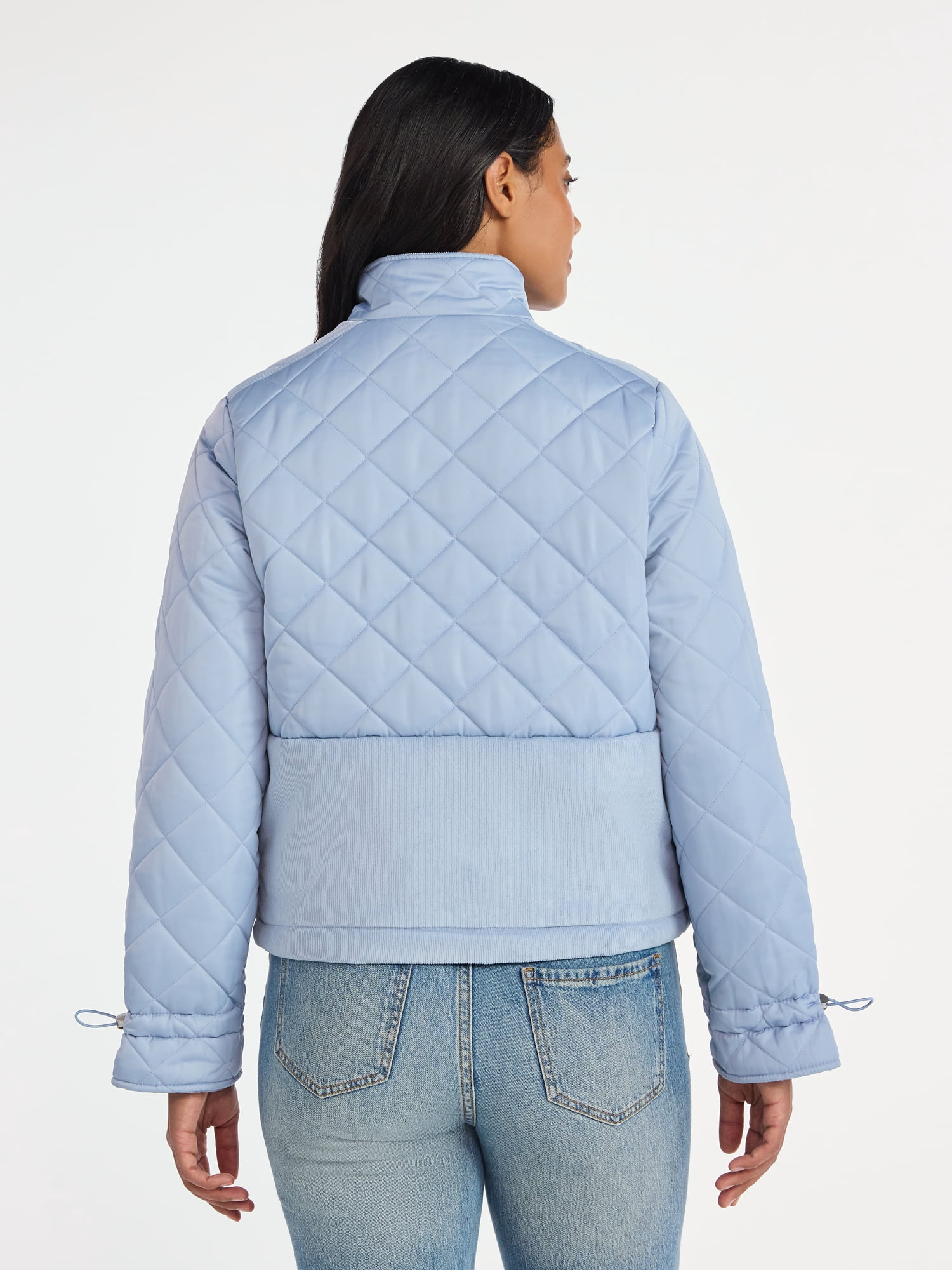 Time and Tru Women's and Women’s Plus Mixed Media Puffer Jacket, Sizes XS-2X