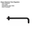 thumbnail image 3 of Brazo De Regadera Negro Mate 30cm Acero Inox 304 Chapeton, 3 of 4